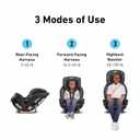 Graco® TriRide 3-in-1 Convertible Car Seat - Highback Booster, Forward & Rear Facing Modes, Suitable from Newborn to Preschooler, Perfect for Long Journeys in Redmond Color Manufacture date: 2025/12/19