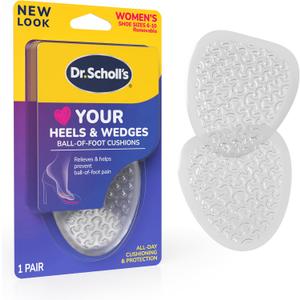 Dr. Scholl's Ball of Foot Cushions for High Heels (One Size) // Relieve and Prevent Ball of Foot Pain with Discreet Cushions That Absorb Shock and Make High Heels More Comfortable