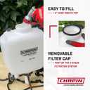 Chapin 60114 Backpack Sprayer, 4Gallon Pump Sprayer, Translucent Poly Tank, 3Stage Filtration, Adjustable Poly Cone Nozzle & 20" Wand for Lawn & Garden Weed, Pest & Fertilizer Applications