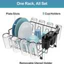 GSlife Small in Sink Dish Drying Rack - Compact Dish Drainer for RV Kitchen Apartment Sink, Rust Resistant Inside Sink Rack, 1–2 Person Households, 11.6" W x 13.4" L, Black, Small - 13.4" x 11.6" x 5.3"