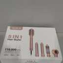 5 in 1 Hot Air Styler, Hair Dryer Brush with Auto Wrap Curler, 110,000 RPM High-Speed Blow Dryer Styler, Frizz-Free Styling for All Hair Types-Straight, Wavy & Curly, No Heat Damage, 1200W