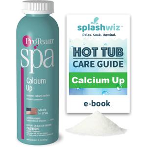 ProTeam Spa Calcium Up - Spa Calcium Hardness Increaser Hot Tub - Calcium Increaser for Hot Tub with SplashWiz Hot Tub Chemicals Care Guide - Made in the USA (1 lb)