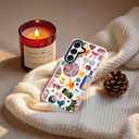 for Samsung Galaxy S24 Ultra Case, Retro Party Collage Pattern with Disco & Gin, Military-Grade Drop Protection, Pop Art Disco Soft Slim TPU Protective & Camera Protection for Girls (LightBalls)