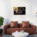 LoveHouse Piano Wall Art Black Musician Pictures Wall Decor Music Paintings