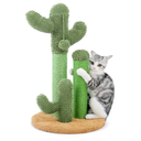 Road Cat Scratching Post Cactus Cat Scratcher Featuring with 3 Scratching Poles and Interactive Dangling Ball -Medium 23 Inches