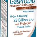 HealthAid GasProbio Digestive Support Probiotic 35 Billion CFU, 9 Strains + Prebiotic Helps Support Digestive Comfort & Reduce Occasional Bloating  Acid & Bile Resistant, Vegetarian 30 Capsules*