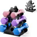 Dumbbell Rack Stand with Anti-Slip Pads for Home Gym, Compact A-Frame Design Weight Rack with Handle, Coral-Inspired & Space-Saving Dumbbell Holder (Dumbbells Not Included)