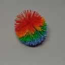4.5Inch Large Rainbow Stringy Ball Silicone Bouncing Fluffy Jugging Ball,Monkey Stress Ball (Rainbow)