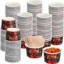 2 x Foxtell 400 Pcs Chili Cook Off Party Decorations Include 5 oz Chili Cook off Tasting Cups and Plastic Spoon for Competition Mexican Party cooking Supplies (200 cups & 200 spoons)