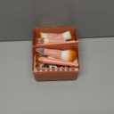 BS-MALL Travel Makeup Brushes Professional and Durable 16-Piece Set Detachable Rotating Handles, Eco-Friendly Design, Comes with Storage Barrel (Orange Case)