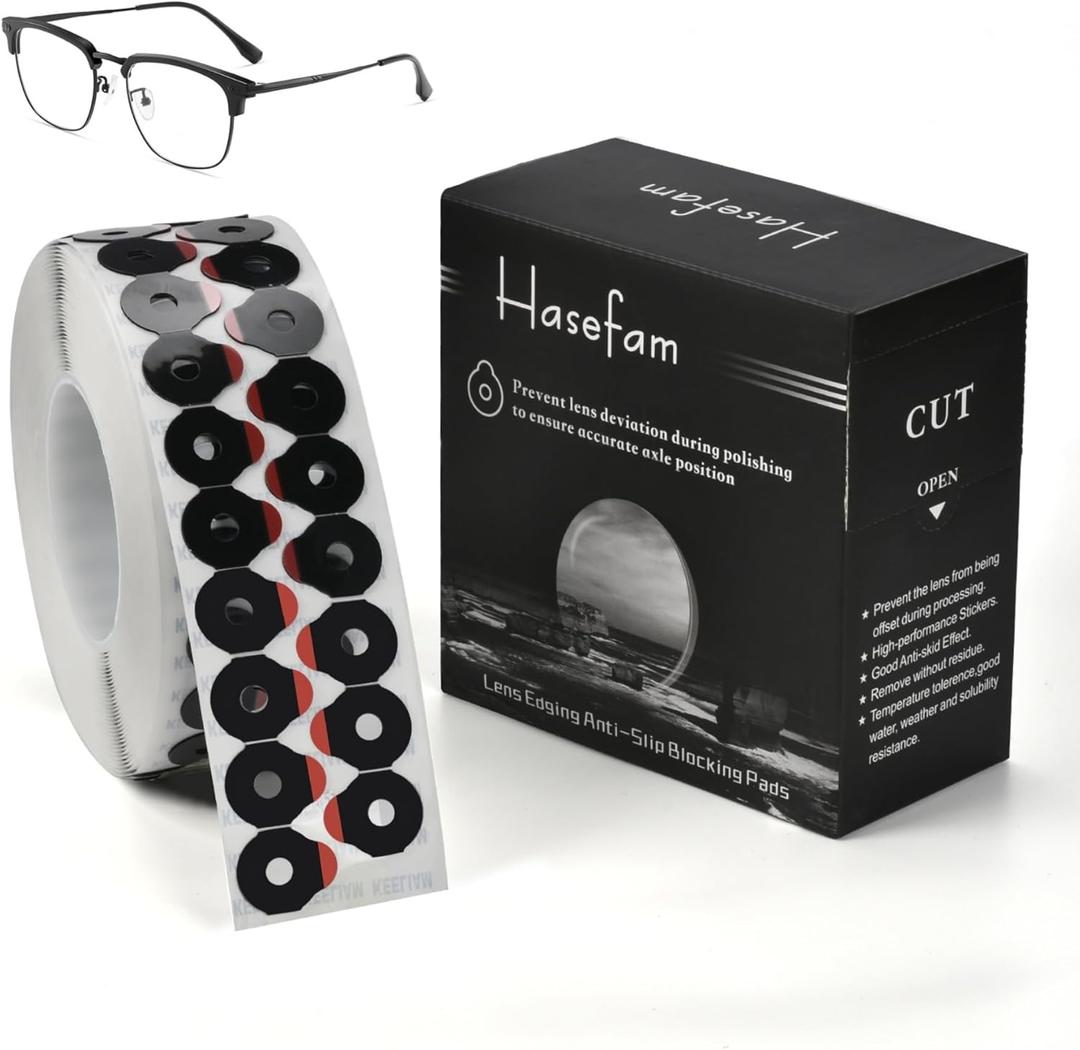 1000Pcs Lens Edging Blocking Pads Optical Eyeglasses Processing Polishing Anti Slip Double-Sided Adhesive Sticker Tape for Glasses Auto Edger Accessories (0.94x1.14inch)