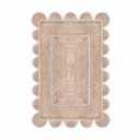 Chouhan Rugs Area Rug Natural Jute Hand Braided Rug White Scalloped Runner