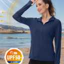 TACVASEN Women's Sun Hoodies Lightweight Jacket for Women Zip Up UPF 50+ UV Shirt Long Sleeves (X-Large, Navy)