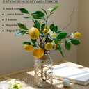 Laelfe Artificial Lemons Branches, 8 Head Faux Lemons with Stem Fake Lemon Themed for Kitchen Decoration Party Farmhouse Decor (Yellow)