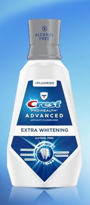 Crest Pro-Health Advanced Mouthwash, Alcohol Free, Extra Whitening, Energizing Mint Flavor, 1x946mL (32 fl oz)