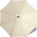 MASTERCANOPY Patio Umbrella 9 ft Replacement Canopy for 8 Ribs-Creamy White Canopy Only
