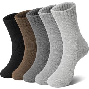 3 x Loritta 5 Pairs Wool Socks for Women Stocking Stuffers Gifts Winter Warm Hiking Crew Boot Socks