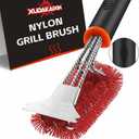 XUDAKAIXIN Grill Brush and Scraper, Safe Nylon Bristles Barbecue Outdoor Grill Brush for Cooled Grates, Extra Strong BBQ Cleaner Accessories(Red)