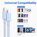 USB C Cable,4 Pack 10ft [Apple MFi Certified] 60W,Type-c Fast Charging Cable Compatible for iPhone 17/17 Air/17 Pro/17 Pro Max/16/16 Pro/16 Plus/16 Pro Max/15/15 Pro/15 Plus/15 Pro Max (Blue)