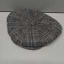 BOTVELA Men's 8 Panel Wool Blend Newsboy Flat Cap Herringbone Tweed Hat (7 5/8, Plaid Grey)