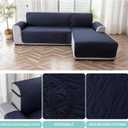 Genina Sectional Couch Covers for Dogs L Shaped Sofa Covers Chaise Lounge Cover Reversible Sofa Cover Sectional Furniture Protector for Pets, Kids (Navy Blue, Small)