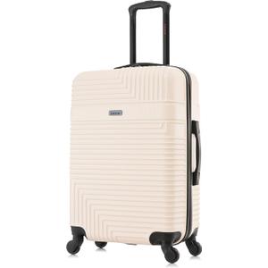 InUSA RESILIENCE Luggage with Spinner Wheels | Durable Lightweight Hardside Spacious Travel Bag with Handle and Trolley | 24-Inch Medium Checked Luggage | Sand