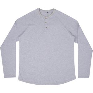 Year In Year Out Big and Tall Henley Shirts for Men Cotton Long Sleeve T Shirts for Men from 2XL(T) to 6XL(T) (Gray, XXXL)
