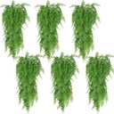 Huryfox Artificial Hanging Plants Fern Vine - 6PC Fake Ivy Leaves Decoration for Indoors & Outdoors, Faux Foliage Greenery Decor for Living Room, Kitchen, Balcony, Garden, Bedroom, Farmhouse Aesthetic
