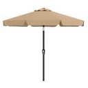 AreShark 9FT Valance Patio Umbrella, Outdoor Table Umbrella with Tilt and Crank, Outdoor Market Umbrellas W/ 8 Sturdy Ribs UV Protection for Garden, Deck, Backyard and Pool, Beige