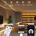 COB LED Strip Lights 32.8ft, Dimmable White CCT Tunable 2300K-6500K, DC 24V High Lumen Cuttable LED Tape Light, 6080 LED 48W CRI 90, APP Remote Control, Music Mode, For Home DIY, Living Room, Bedroom