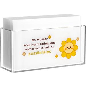 FEXIA Acrylic Napkin Holder Paper Towel Holder for Bathroom Kitchen and Dining Room, Paper Towel Dispenser Modern Dining Table Centerpiece Decor with Sun Design and Inspiring Slogans