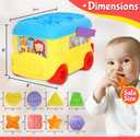 Bus Shape Sorter Toy - Kids Block Sorter with 16 Colorful Shapes - Sorting Toys for Toddlers 1-3 - Creative Play Learning Skills Development