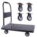 Foldable Heavy Duty Push cart, 660 lbs Dolly with Swivel Wheels for Home、Warehouse or Garage - Black