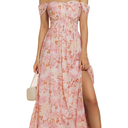 GRACE KARIN 2026 Women's Summer Floral Print Flowy A Line Maxi Dresses Sleeveless Smocked Off Shoulder Dress, Size L