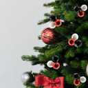 10 Pcs Christmas Ball Ornaments 7.9 Inch Red Green Gold Christmas Tree Picks for Holiday Wedding Vase Fillers Xmas Tree Topper DIY Wreath Crafts Decor (Red,White,Black)