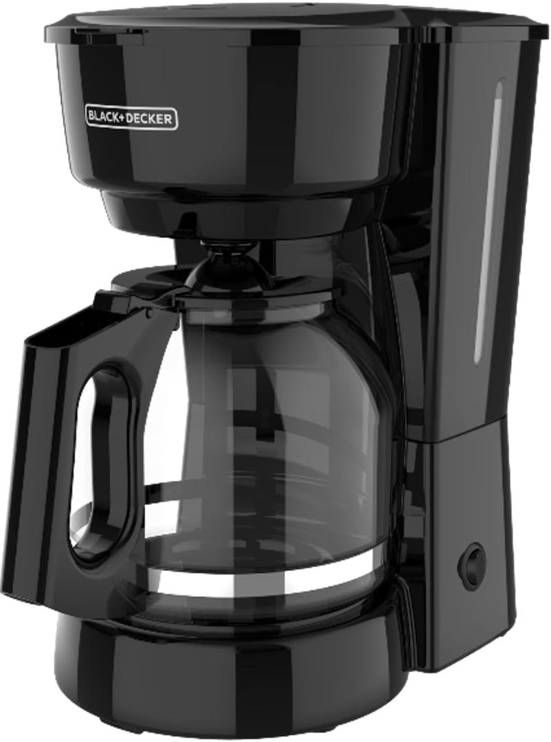 BLACK+DECKER 12Cup Coffee Maker with Easy On/Off Switch, Easy Pour, NonDrip Carafe with Removable Filter Basket, Vortex Technology, Black
