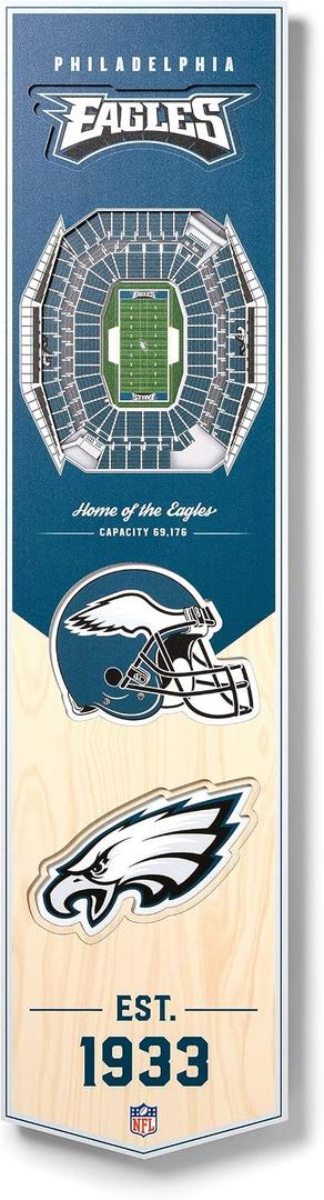YouTheFan NFL 3D Stadium Banner, 8 x 32 Inches