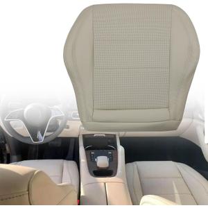 Front Driver Side Bottom Microfiber Leather Perforated Seat Cover Tan Compatible with Mercedes Benz C350 2Door 2012 2013 2014 2015 2016
