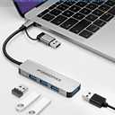 IM INNOMAX Aluminum, USB C to USB Hub, Multiport USB 3.0 Adapter with 4 USB 3.0 Ports for All Computers: MacBook, iPad Pro, Windows Laptops, comuter to Connect Flash Drive, HDD, Printer, Mouse etc