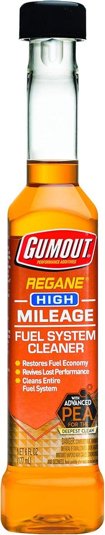 Gumout 510023 Regane High Mileage Fuel System Cleaner, 6 Fluid Ounces