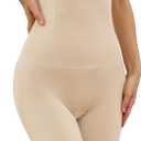 ATOG Tummy Control Shapewear Shorts High Waisted Body Shaper Shorts Butt Lifting Thigh Slimmer(Beige, M)