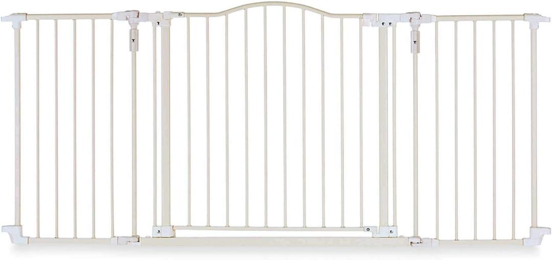 Toddleroo by North States - Deluxe Décor Safety Gate: Extra Wide Baby Gate - Adjustable 38.3 to 72 Inches Wide - 30 Inches Tall - Taupe