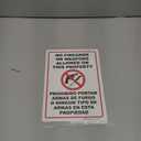 Brimar - 7" x 10" - Bilingual No Firearms or Weapons Sign - 3.5 Mil InfiniStick Vinyl Label - Easy Installation - Versatile Application