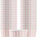 Restaurantware-Coppetta 12-Ounce Dessert Cups, 50 Disposable Ice Cream Cups - Lids Sold Separately, Sturdy, Pink And White Paper FroYo Bowls, For Hot And Cold Foods, Perfect For Gelato Or Mousse (3 oz / 50 Count)