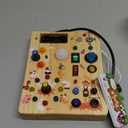 Joyreal Montessori Busy Board Wooden Sensory Toys for Toddler with LED Light Up Switch, Baby Fidget Board Travel Toys for 18+ Months, 1 2 3 Year Old Boys Girls Toddler Toy Gifts (Farm)