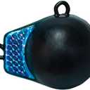 Extreme Max 3006.8952 Coated Ball-with-Fin Downrigger Weight - 12 lbs. with Blue Flash