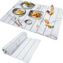 Large Stone Dish Drying Mat for Kitchen Counter & Sink,Stone Drying Mat 23x15.3 Inch,Collapsible Quick-Dry Diatomaceous Earth Pad,Eco-Friendly Absorbent Mat for Dishes Cups Bottles (White-patterned)