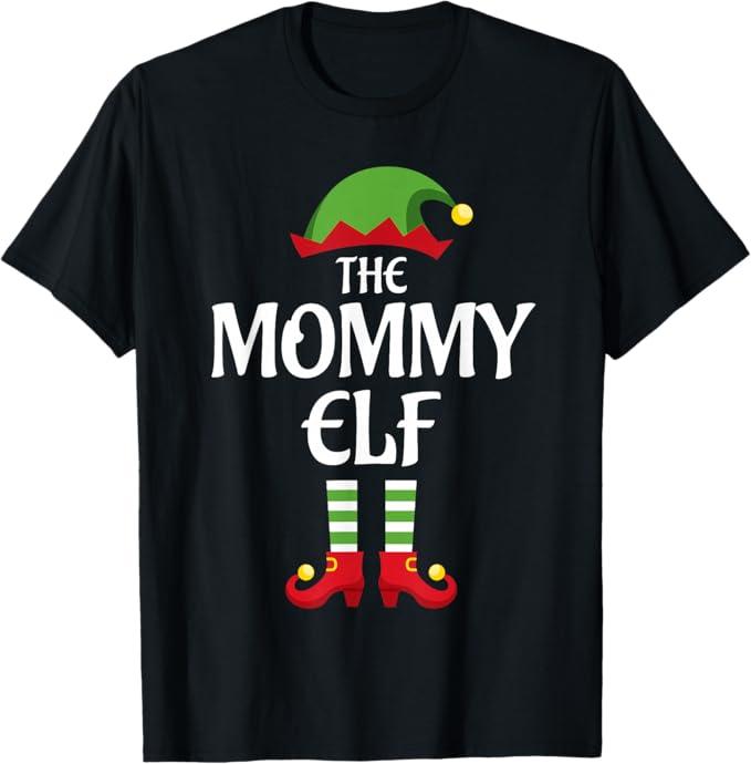 Mommy Elf Family Matching Group Christmas Mom T-Shirt M