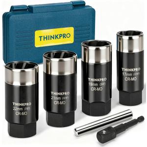 Locking Lug Nut Removal Tool-6 Pieces Deep Lug Nut Extractor Set,Stripped Lug Nut Remover 1/2" Drive,17/19/ 21/ 22MM Wheel Lock Removal Kit for Broken Bolts and Nuts