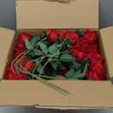 HyeFlora 50 PCS Red Roses Artificial Flowers, Fake Roses with Stems Realistic Silk Roses for DIY Wedding Bouquets Tables Centerpieces Arrangements Party Baby Shower Birthday Home Decor Gift for Her